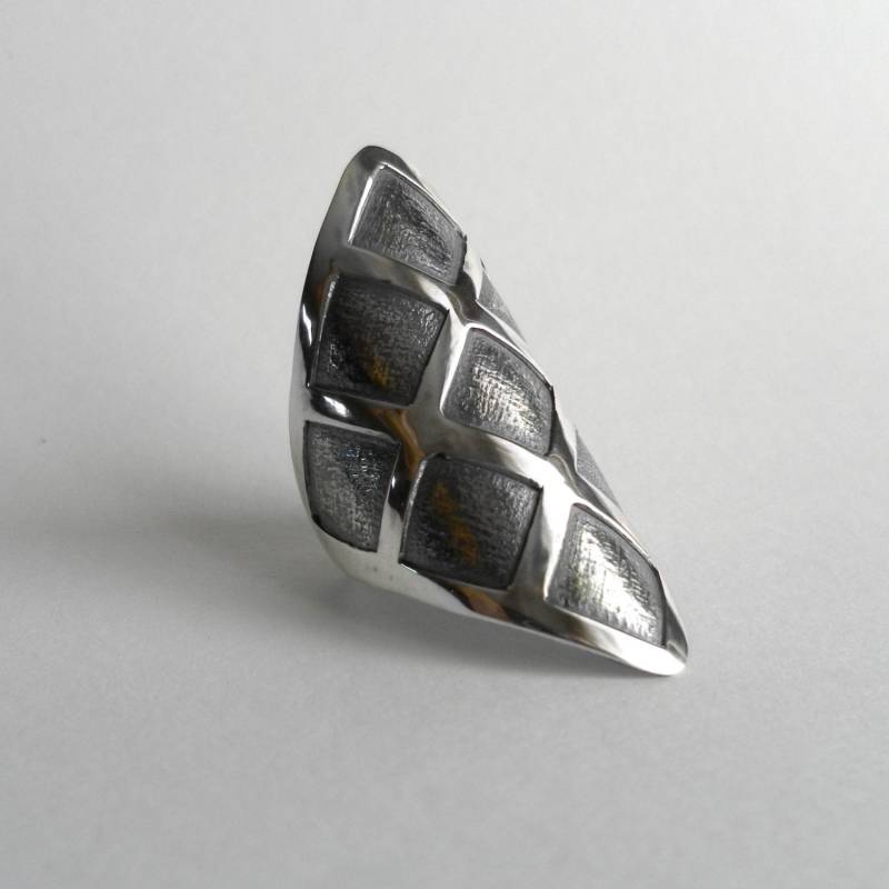 Handgemachter Sterling Silber Diamant Ring Oxidierter Boho Offener Ring Handgemachter Sterling Silber Diamant Ring Oxidierter Boho Offener Ring von CelinaSousa