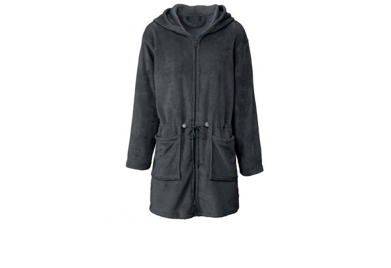 CelinaTex Bademantel Morgenmantel Damen Flanell Kapuze Reißverschluss Famous M anthrazit, Polyester von CelinaTex