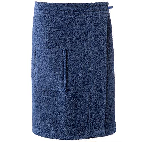 CelinaTex Funlike Kilt kurz L/XL dunkel blau Baumwolle Saunakilt Frottee Sarong Saunatuch Saunasarong von CelinaTex