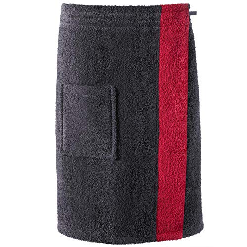 CelinaTex Funlike Kilt kurz S/M anthrazit Bordeaux Baumwolle Saunakilt Frottee Sarong Saunatuch Saunasarong von CelinaTex