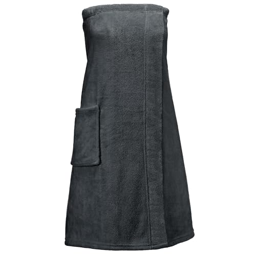 CelinaTex Happyfun Kilt lang S/M 76 x 150 cm anthrazit Mikro-Flanell Saunakilt Mikrofaser Saunasarong von CelinaTex