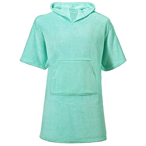 CelinaTex Happyfun Poncho lang 80 x 110 cm Mint Mikro-Flanell Badeponcho Mikrofaser Surfponcho Handtuch von CelinaTex