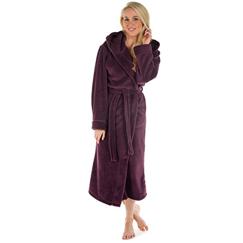 CelinaTex XS-XXXL Bademantel Kapuze Uni lang seitliche Eingrifftaschen Damen Herren Unisex Sherpa Kuschelfleece Morgenmantel, Sauna, Spa, Pool, Bad, flauschig und komfortabel - OEKO-TEX Samos von CelinaTex