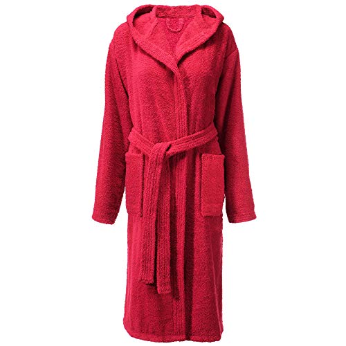 CelinaTex XS-XL Bademantel Kapuze Uni zweifarbig lang aufgesetzte Taschen Damen warm Frottee reine Baumwolle OEKO-TEX Fehmarn von CelinaTex