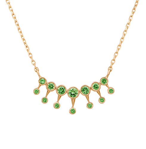 Celine d'Aoust Damen-Kette Gelbgold 14 k (585) Tsavorit Grün Rundschliff 42cm von Celine d'Aoust