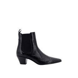 Celine Schwarze Schlangenleder Chelsea Boots von Celine
