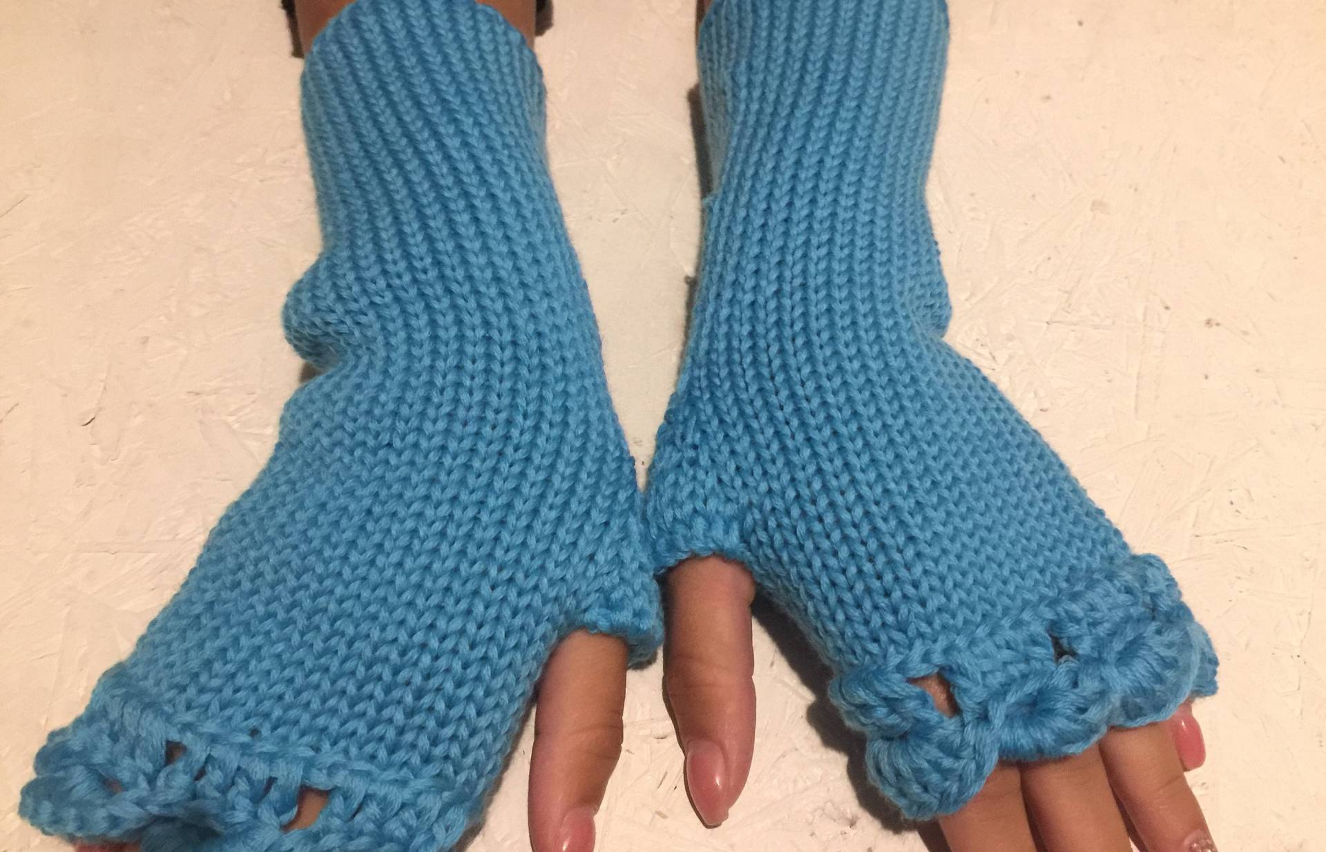 Blaue Fingerlose Handschuhe/Damen Armschoner/Armschoner/Winterhandschuhe/Damen Pulswärmer/Handwärmer von Celinigifts