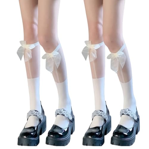 2 Paar Kniestrümpfe Damen Weiß Spitze mit Rüschen Strümpfe mit Schleife Kniestrümpfe Damen Spitze Weiße Kniestrümpfe mit Schleife Kniestrümpfe Weiß Weisse Kniestrümpfe Frauen Lolita Socken (Weiß) 2 Paar Kniestrümpfe Damen Weiß Spitze mit Rüschen Strümpfe mit Schleife Kniestrümpfe Damen Spitze Weiße Kniestrümpfe mit Schleife Kniestrümpfe Weiß Weisse Kniestrümpfe Frauen Lolita Socken (Weiß) von Celiodd