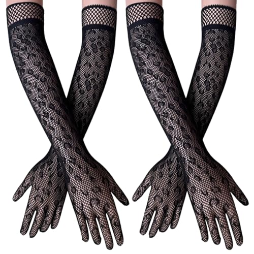 2 Pair Spitzenhandschuhe Schwarz Handschuhe Spitze Spitzen Handschuhe Lace Gloves Spitzen Handschuhe Schwarz Spitzenhandschuhe Schwarze Handschuhe KostüM Spitzenhandschuhe Schwarz Spitzen Handschuhe von Celiodd