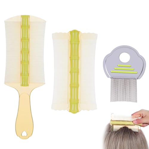 3Stück Schuppenkamm Läusekamm Doppelseitig Lice Comb Läusekamm Kinder Anti Schuppen Läusekamm mit Griff Haarkämme, für Männer Frauen Erwachsene Kinder Katzen Und Hunde Kommt mit Haustierkamm*1 von Celiodd