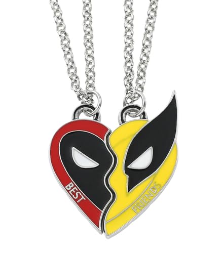 Celiodd 1 Paar Deadpool Wolverine Kette,Dead Figur Maske Modell Zubehör,Wolverine Necklace,Deadpool Wolverine Blu Ray,Modepersönlichkeit,mit Halbem Anhänger,Ketten Geschenk für Beste Freunde Celiodd 1 Paar Deadpool Wolverine Kette,Dead Figur Maske Modell Zubehör,Wolverine Necklace,Deadpool Wolverine Blu Ray,Modepersönlichkeit,mit Halbem Anhänger,Ketten Geschenk für Beste Freunde von Celiodd