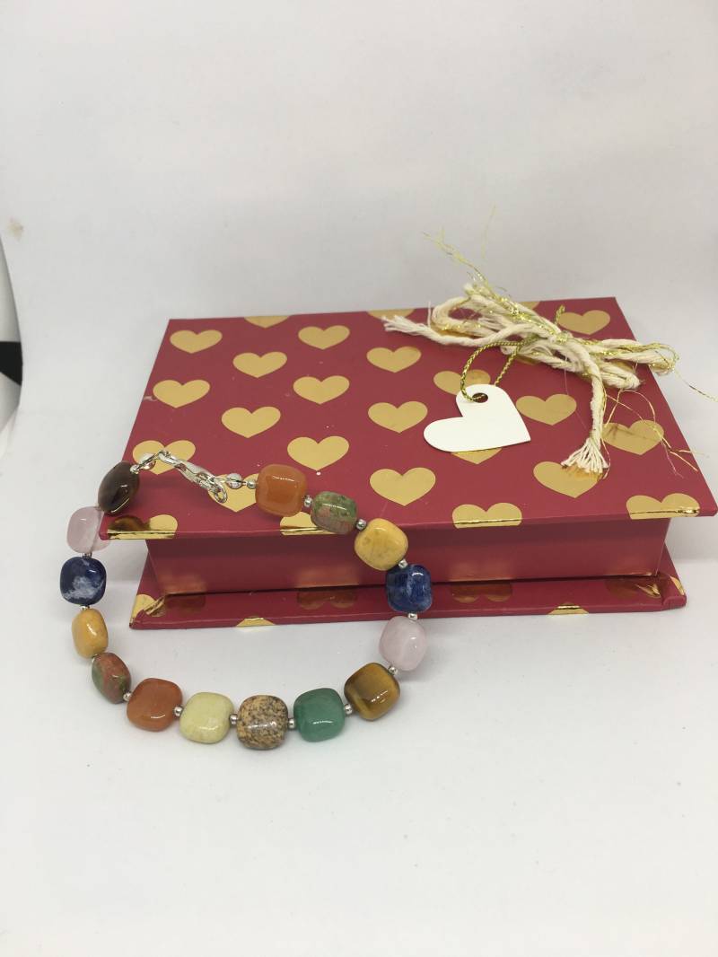 Wüstenrose Eichelhäher König Sterling Silber Naturstein Armband von CelliniTreasures