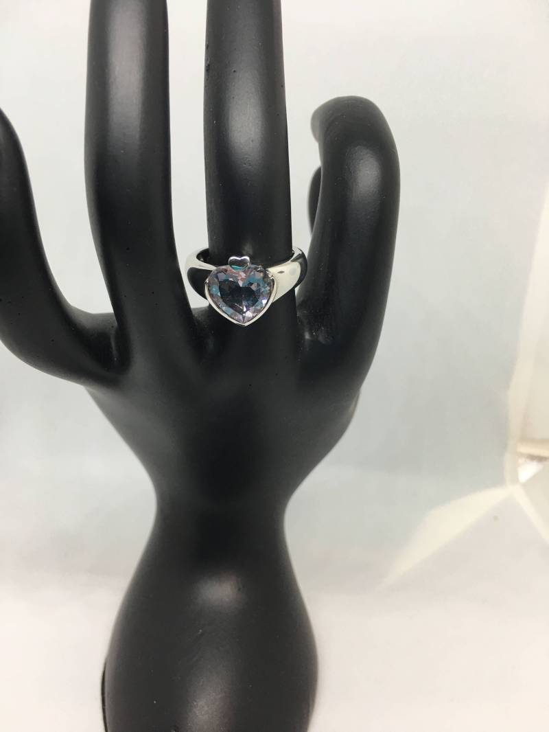 Herz Amethyst Sterling Silber Ring - Größe 7 Februar Geburtsstein von CelliniTreasures