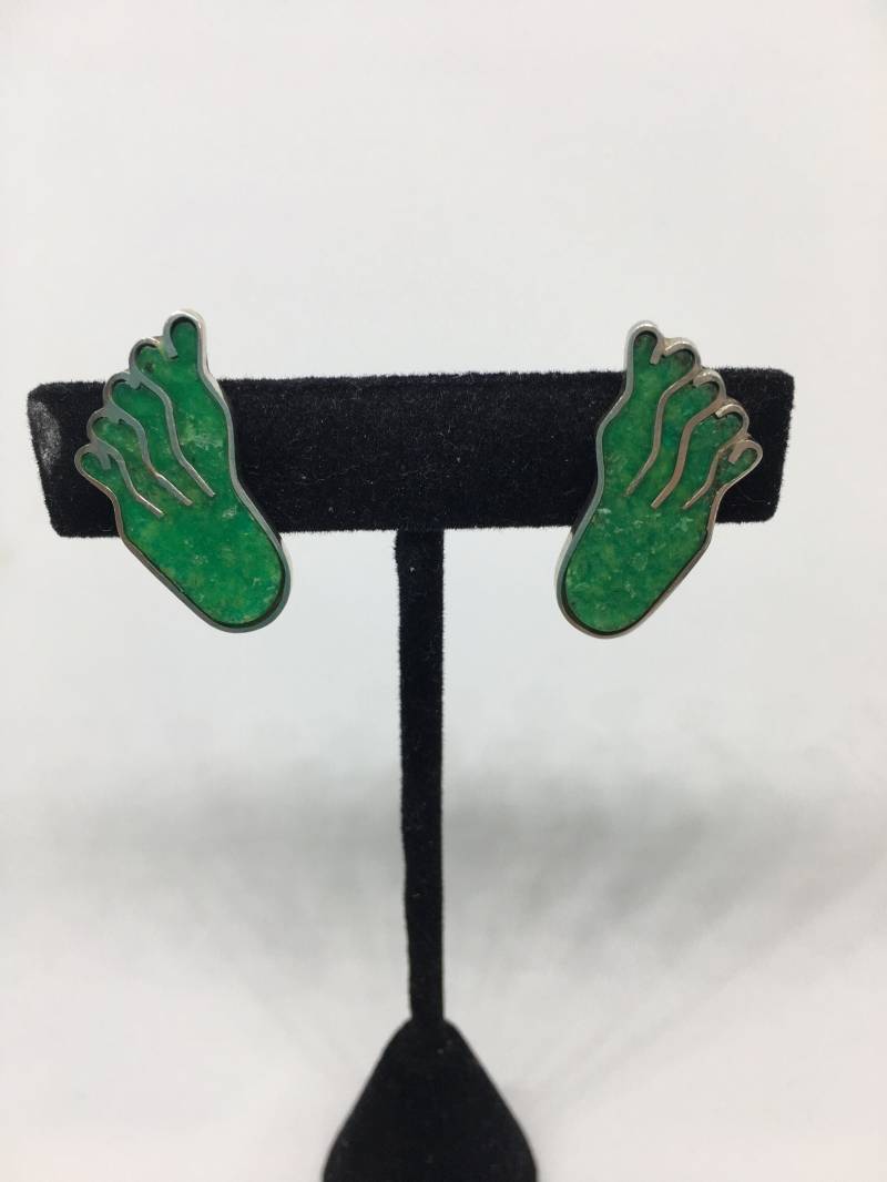 Vintage Sterling Silber Türkis Füße Ohrringe - 1970Er Jahre Screw Back Design von CelliniTreasures