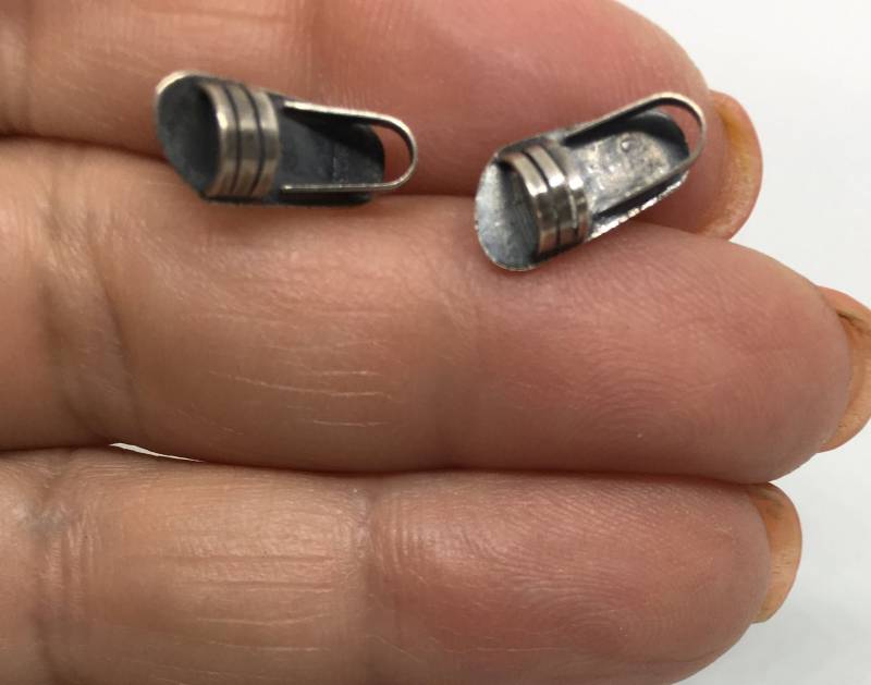 Vintage Sterling Silber Sandale Ohrringe Einzigartiger Sammler Schmuck von CelliniTreasures