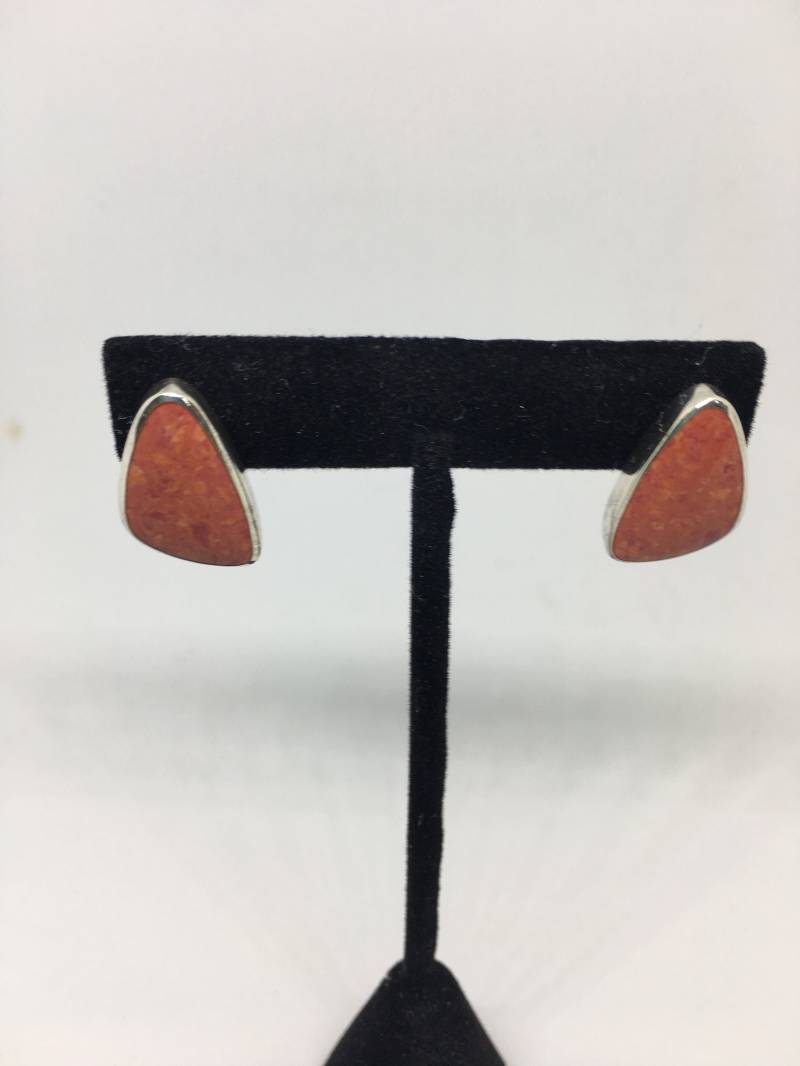 Vintage Sterling Silber Roter Jaspis Ohrclips Southwest Design von CelliniTreasures