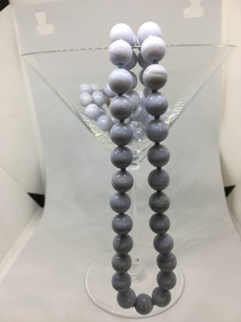 Vintage 30 "Spitze Achat Perlen Halskette von CelliniTreasures