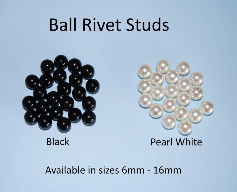 8mm Perlennieten - Wahlweise Weiß Oder Schwarz Für Metalcraft, Lederarbeiten, Schuhe, Taschen, Jeans, Kleidung, Schmuckzubehör von CelloexpressBags