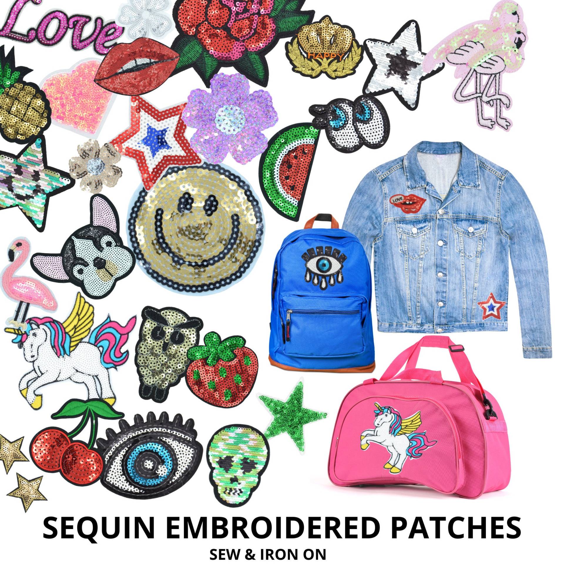 Pailletten Bestickte Aufnäher - Nähen & Aufbügeln Abzeichen Bekleidung Applikation Pailletten Bestickte Aufnäher - Nähen & Aufbügeln Abzeichen Bekleidung Applikation von CelloexpressBags