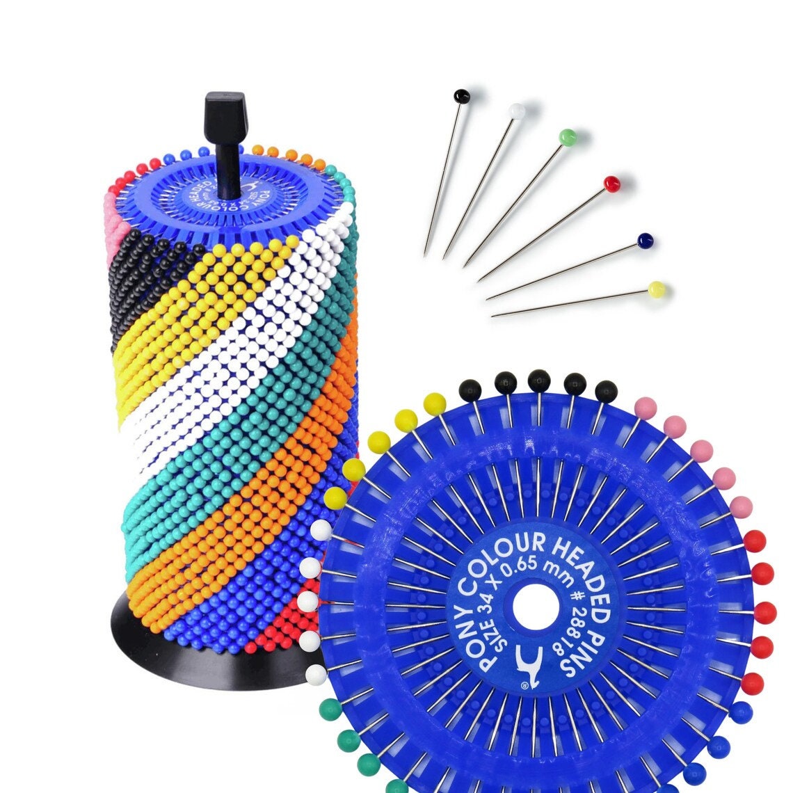 Pony Color Headed Pins - Rad Mit 40 Geraden Beeren-Pins Nähen, Schneiderin, Schneider, Näherin von CelloexpressBags