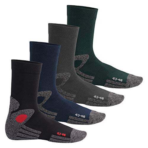 Celodoro Damen und Herren Trekking-Socken (4 Paar), Arbeitssocken mit Frotteesohle - 'AllColours' 39-42 von Celodoro