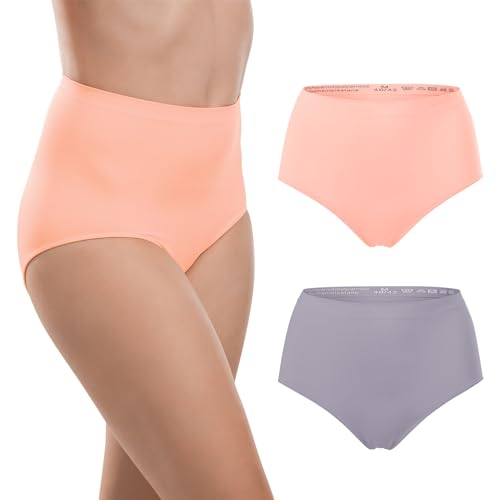 Celodoro Damen Seamless Taillenslip (2er Pack) - Lachs Grau L von Celodoro