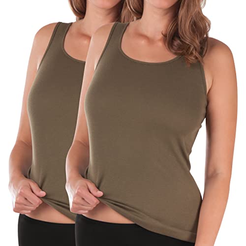 Celodoro Damen Trägertop (2 Stück) Feinripp Unterhemd - Olive 52-54 Celodoro Damen Trägertop (2 Stück) Feinripp Unterhemd - Olive 52-54 von Celodoro