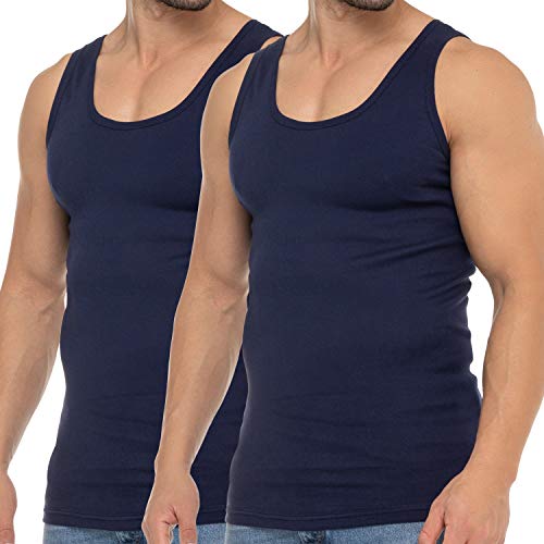 Celodoro Herren Business Tank Top (2er Pack) Achselhemd aus Baumwolle - Navy XXL von Celodoro