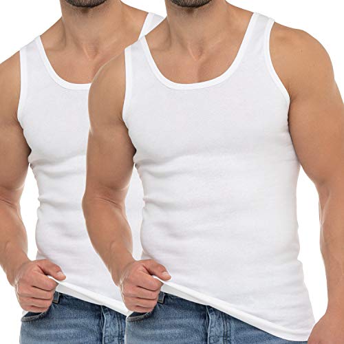 Celodoro Herren Business Tank Top (2er Pack) Achselhemd aus Baumwolle - Weiß XXL von Celodoro