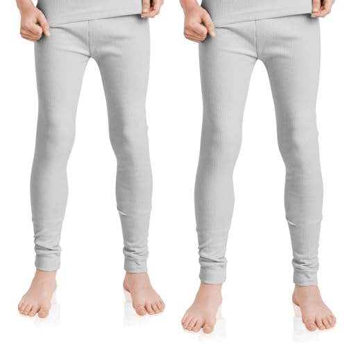 Celodoro 2er Pack Lange Kinder Thermo Unterhose - Sports Grey 134-140 von Celodoro