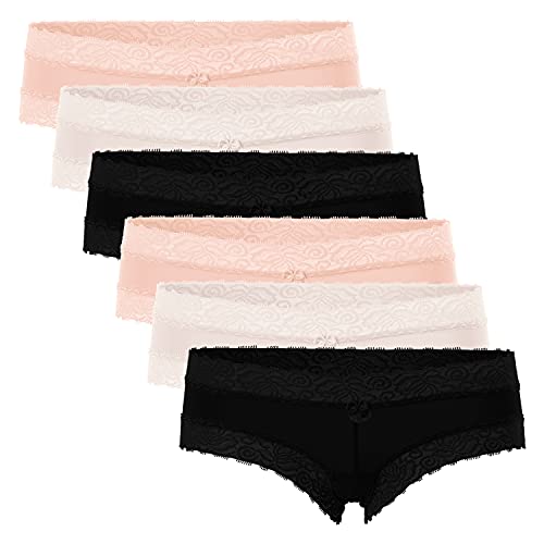 Celodoro Damen Hipster Panty mit Spitze (6er Pack) - Classic Mix M von Celodoro