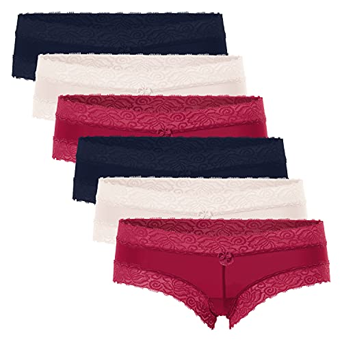 Celodoro Damen Hipster Panty mit Spitze (6er Pack) - Metropolis L von Celodoro