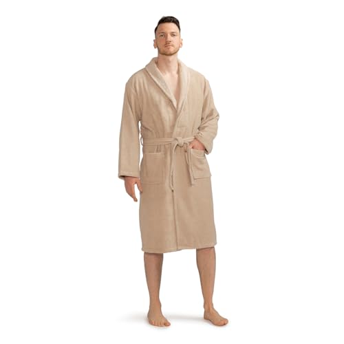Celodoro Bademantel für Damen und Herren - Beige XXL von Celodoro
