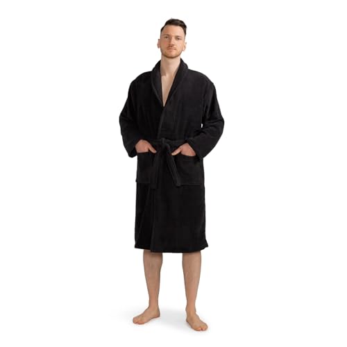 Celodoro Bademantel für Damen und Herren - Schwarz M von Celodoro