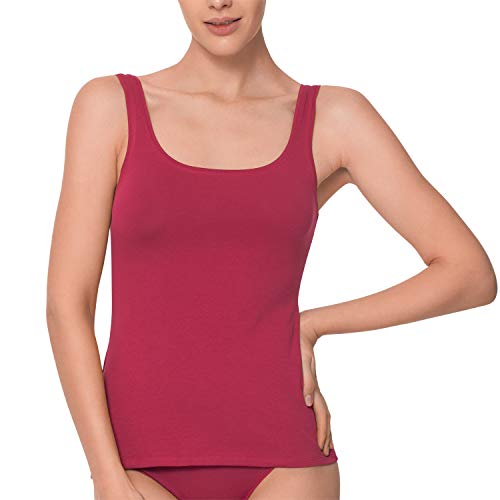 Celodoro Damen Basic Tanktop Achselhemd (1 Stück) Trägertop aus Baumwolle - Berrytöne M von Celodoro