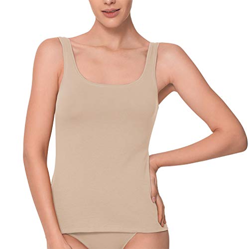 Celodoro Damen Basic Tanktop Achselhemd (1 Stück) Trägertop aus Baumwolle - Nude M von Celodoro