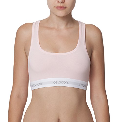 Celodoro Damen Bustier mit Webgummi-Bund (1 Stück), Sport Bra Top - Rosé XL von Celodoro