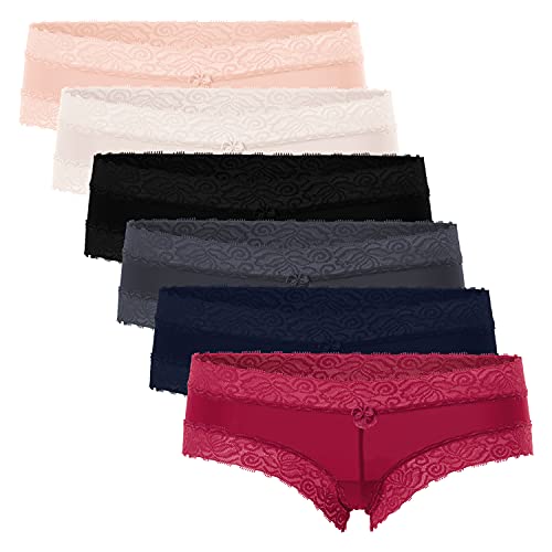 Celodoro Damen Hipster Panty mit Spitze (6er Pack) L von Celodoro