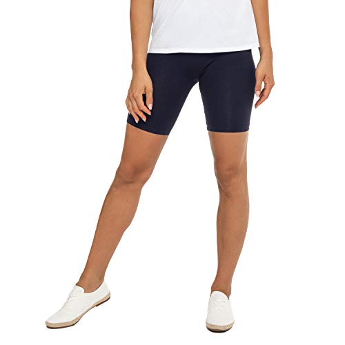 Celodoro Damen Kurzleggings (1 Stück) Stretch-Jersey Radlerhose aus Baumwolle - Dunkelblau XL von Celodoro