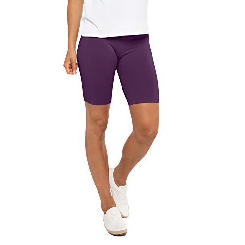 Celodoro Damen Kurzleggings (1 Stück) Stretch-Jersey Radlerhose aus Baumwolle - Lila L von Celodoro