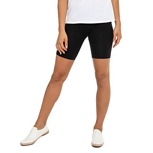 Celodoro Damen Kurzleggings (1 Stück) Stretch-Jersey Radlerhose aus Baumwolle - Schwarz L von Celodoro