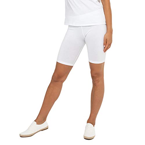 Celodoro Damen Kurzleggings (1 Stück) Stretch-Jersey Radlerhose aus Baumwolle - Weiß XXL von Celodoro