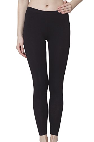 Celodoro Damen Leggings, stretchige Jersey Hose aus Baumwolle - Schwarz XL von Celodoro