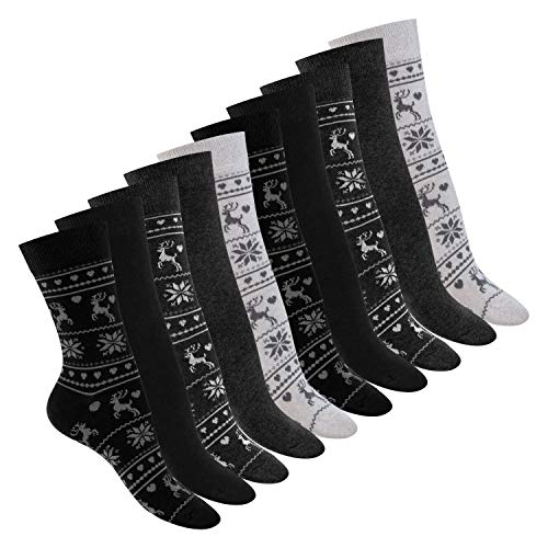 Celodoro Damen Motivsocken (10 PAAR) Süße Muster Crew Socken - Black Mix 35-38 von Celodoro