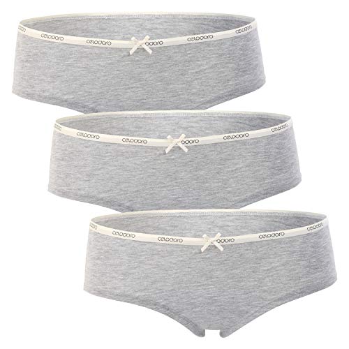 Celodoro Damen Panties Lady (3er Pack), Hipster Panty mit dezentem Webgummi - Grau S von Celodoro