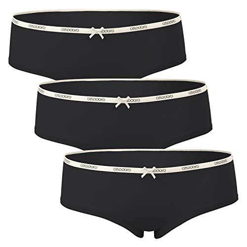 Celodoro Damen Panties Lady (3er Pack), Hipster Panty mit dezentem Webgummi - Schwarz M von Celodoro