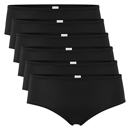 Celodoro Damen Panty Hipster (6er Pack), Unterhose aus Quick Dry-Fasern - Schwarz L von Celodoro