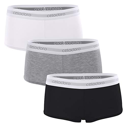 Celodoro Damen Panty mit Webgummi-Bund (3er Pack) Sport Boxer Slip - Classic Mix S von Celodoro