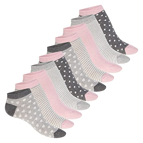 Celodoro Damen Süße Eco Sneaker Socken (10 Paar) Kurzsocken aus regenerativer Baumwolle - Pastell Mix 35-38 von Celodoro