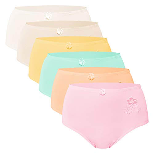 Celodoro Damen Taillenslip (6er Pack) Microfaser-Slip mit Stickerei - Pastelltöne 44-46 von Celodoro